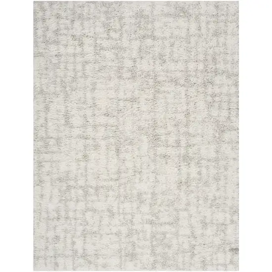 Gray Abstract Shag Power Loom Area Rug Photo 2