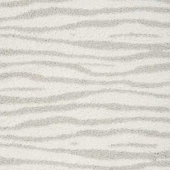 Gray Abstract Shag Power Loom Area Rug Photo 7