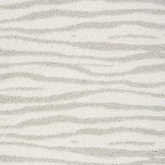 Gray Abstract Shag Power Loom Area Rug Photo 3