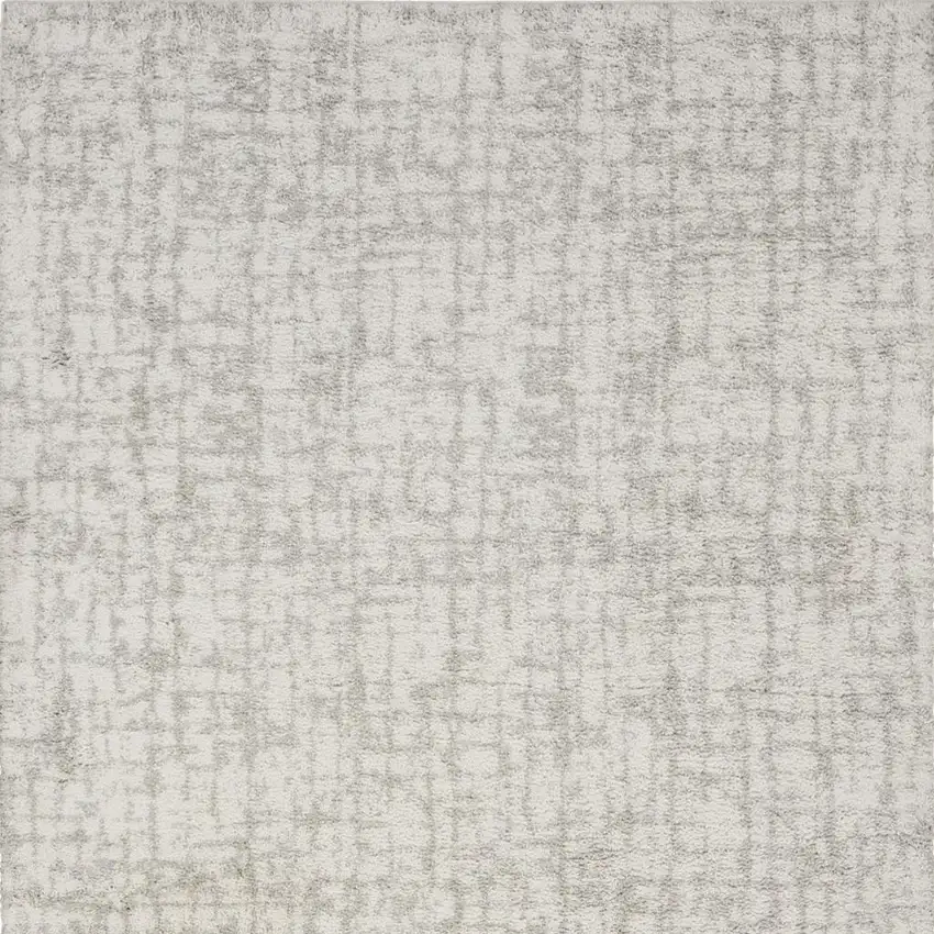Gray Abstract Shag Power Loom Area Rug Photo 3