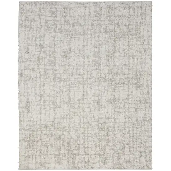 Gray Abstract Shag Power Loom Area Rug Photo 2