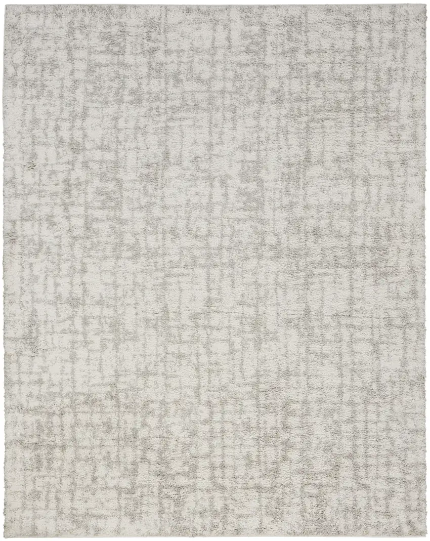 Gray Abstract Shag Power Loom Area Rug Photo 2