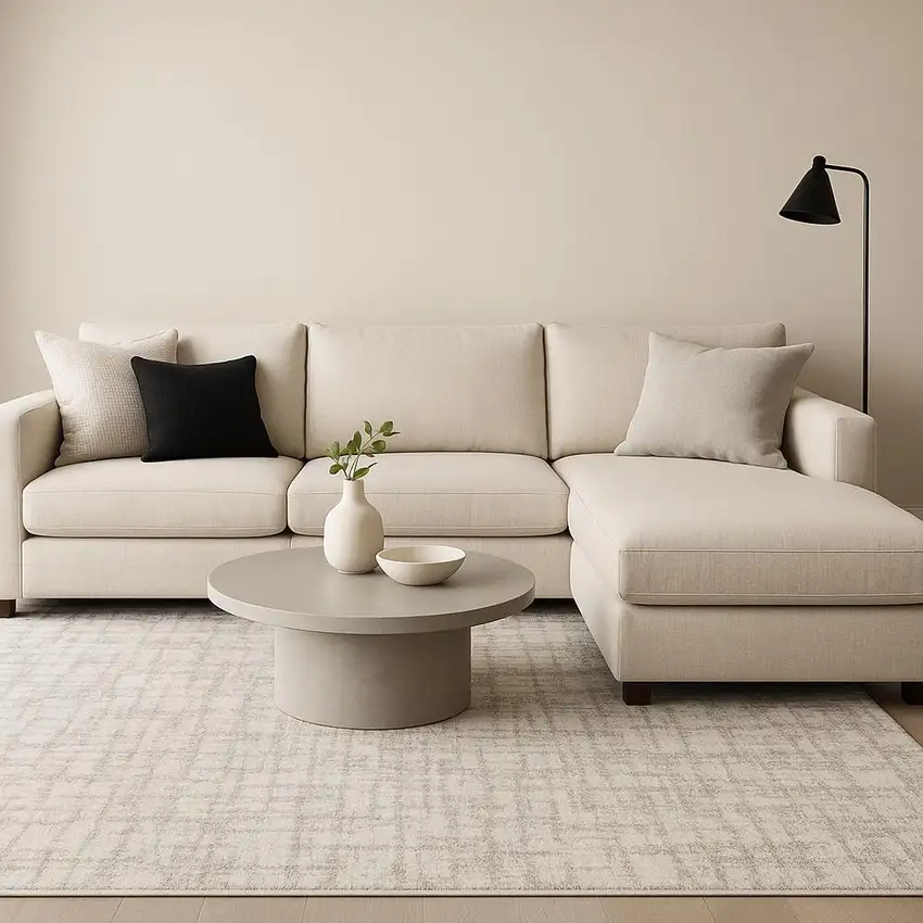 Gray Abstract Shag Power Loom Area Rug Photo 1