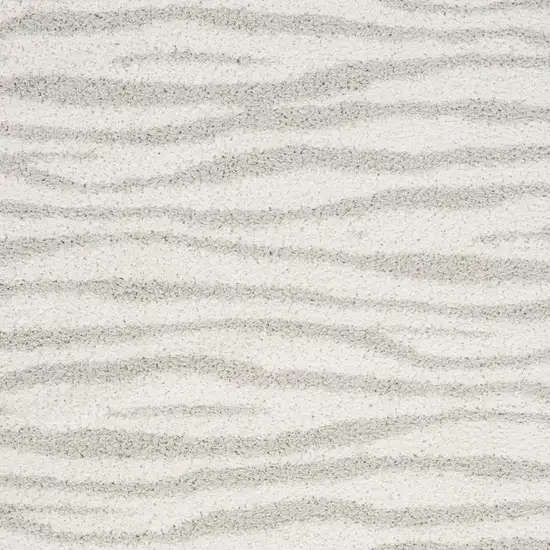 Gray Abstract Shag Power Loom Area Rug Photo 3