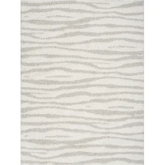 Gray Abstract Shag Power Loom Area Rug Photo 2