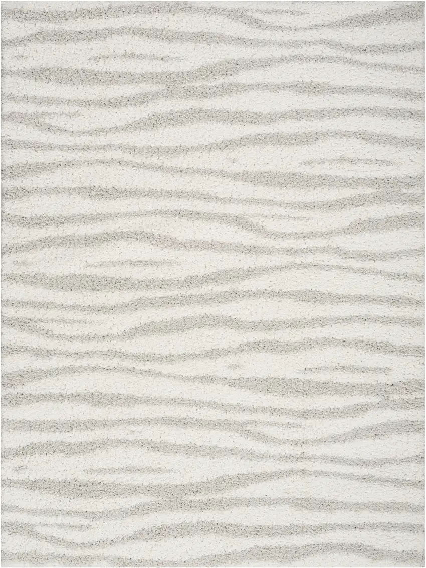 Gray Abstract Shag Power Loom Area Rug Photo 2