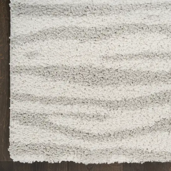 Gray Abstract Shag Power Loom Area Rug Photo 9