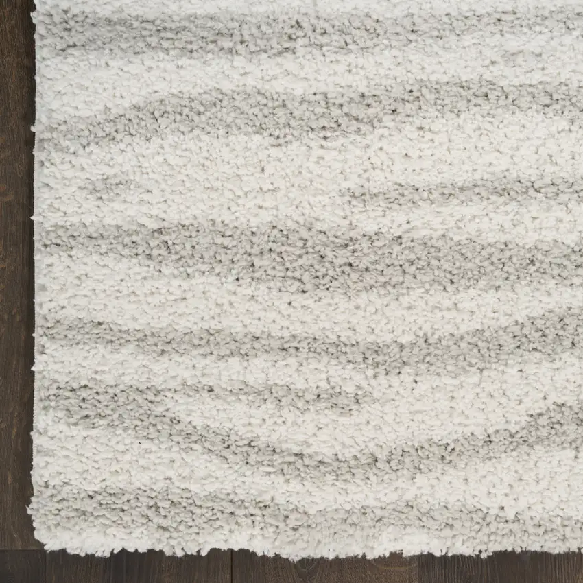 Gray Abstract Shag Power Loom Area Rug Photo 9