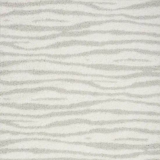 Gray Abstract Shag Power Loom Area Rug Photo 8