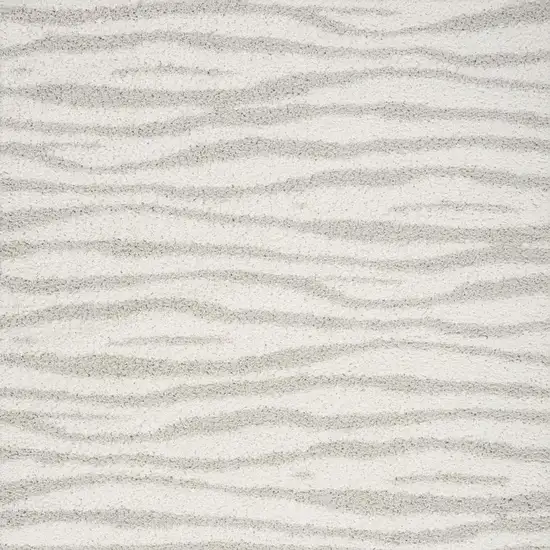 Gray Abstract Shag Power Loom Area Rug Photo 4