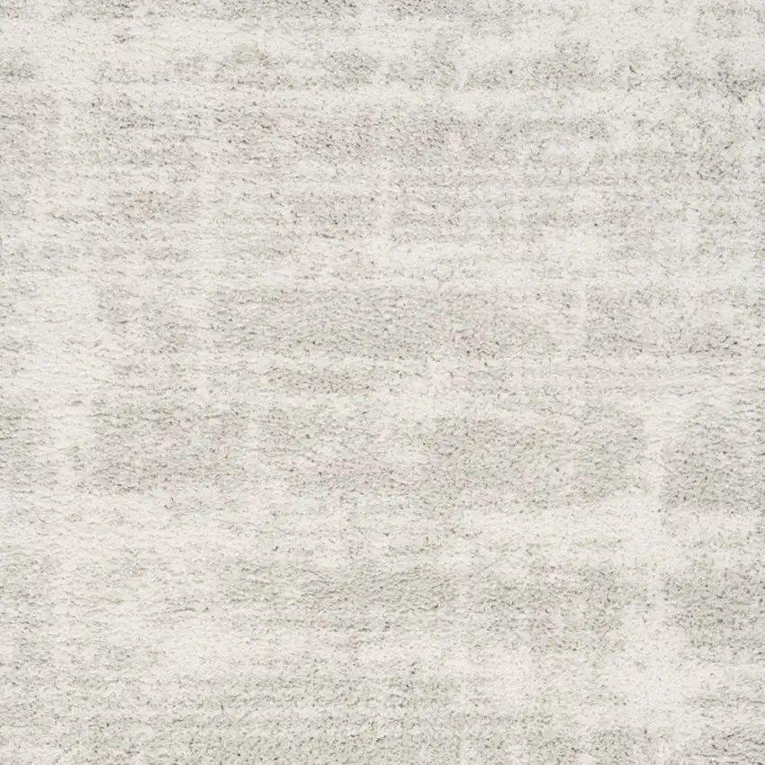 Gray Abstract Shag Power Loom Worn Faded Area Rug Photo 8