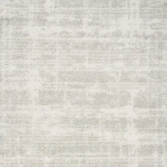 Gray Abstract Shag Power Loom Worn Faded Area Rug Photo 4
