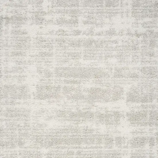 Gray Abstract Shag Power Loom Worn Faded Area Rug Photo 9