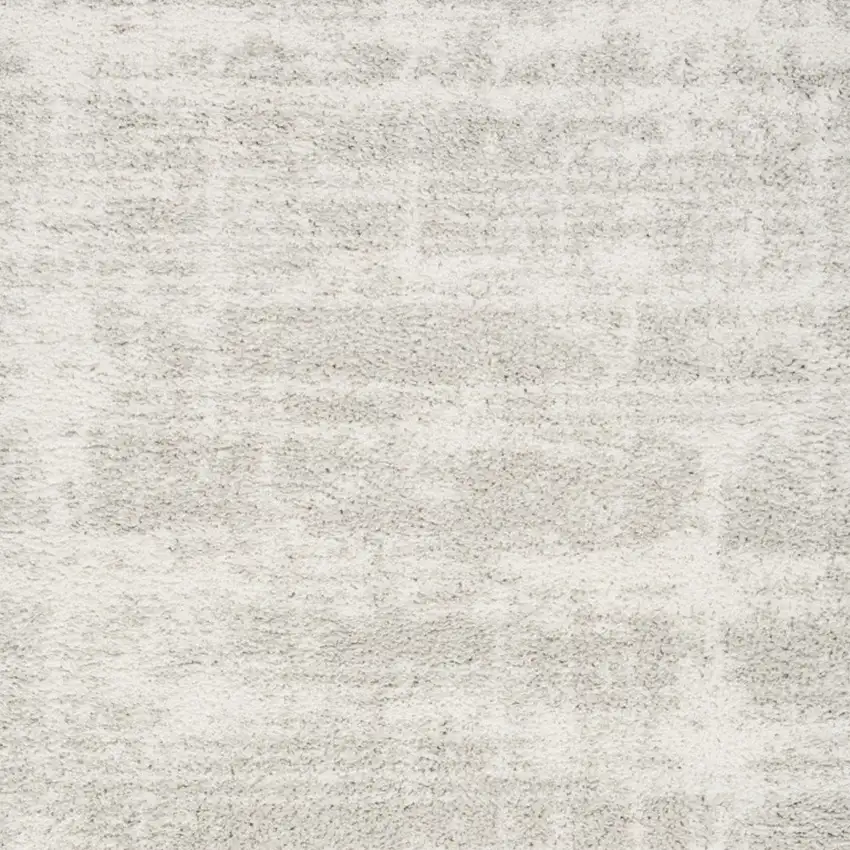 Gray Abstract Shag Power Loom Worn Faded Area Rug Photo 8