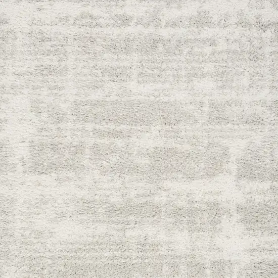 Gray Abstract Shag Power Loom Worn Faded Area Rug Photo 8