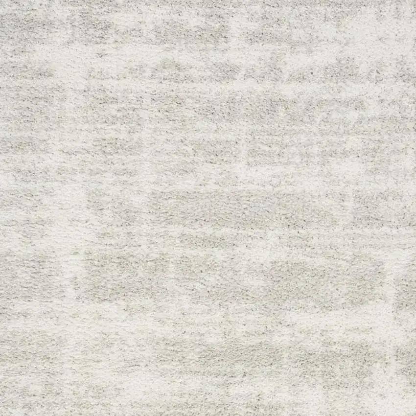 Gray Abstract Shag Power Loom Worn Faded Area Rug Photo 3