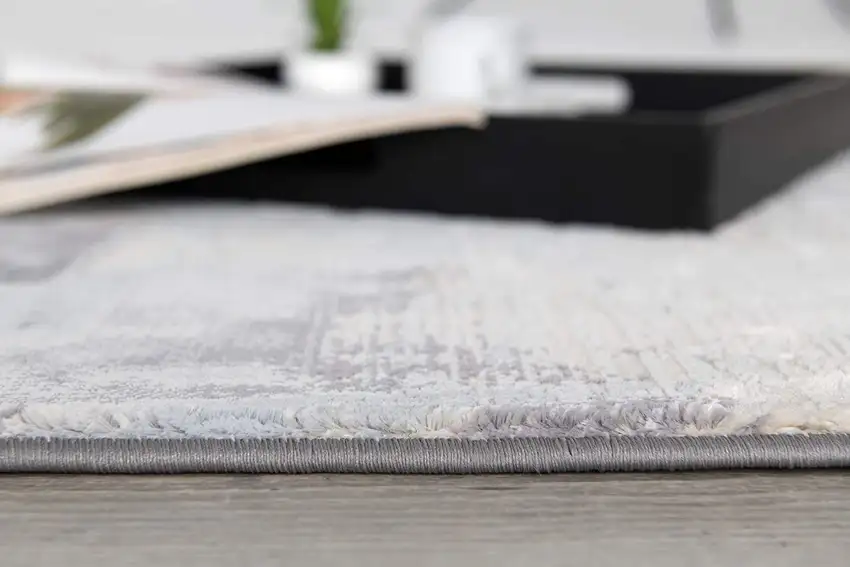 Gray Abstract Power Loom Area Rug Photo 3