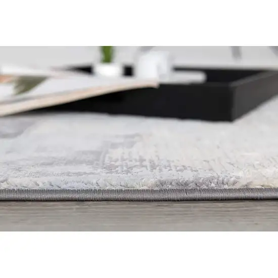 Gray Abstract Power Loom Area Rug Photo 3