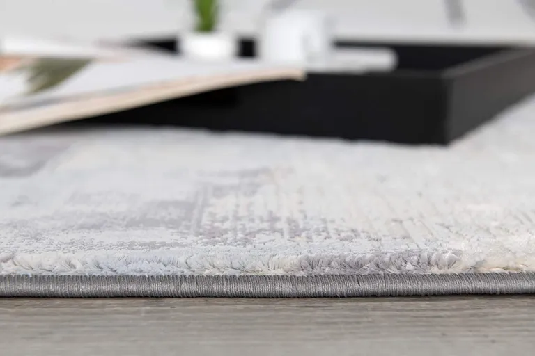 Gray Abstract Splatter Area Rug Photo 5