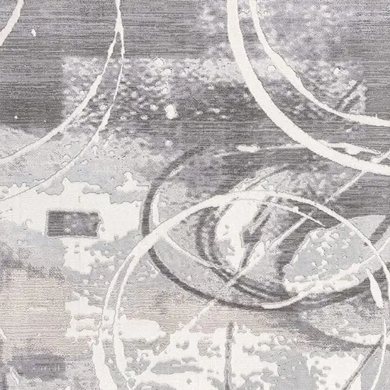 Gray Abstract Power Loom Area Rug Photo 4