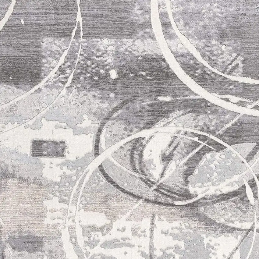 Gray Abstract Power Loom Area Rug Photo 4