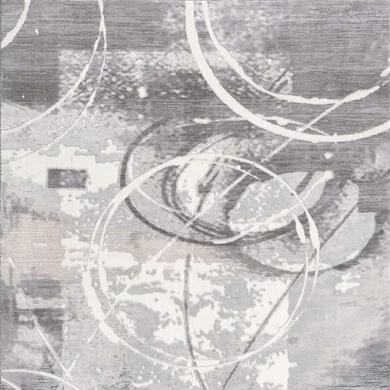 Gray Abstract Power Loom Area Rug Photo 7