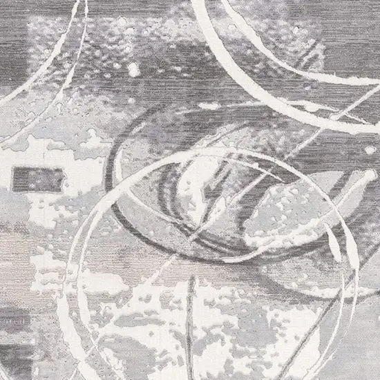 Gray Abstract Power Loom Area Rug Photo 4