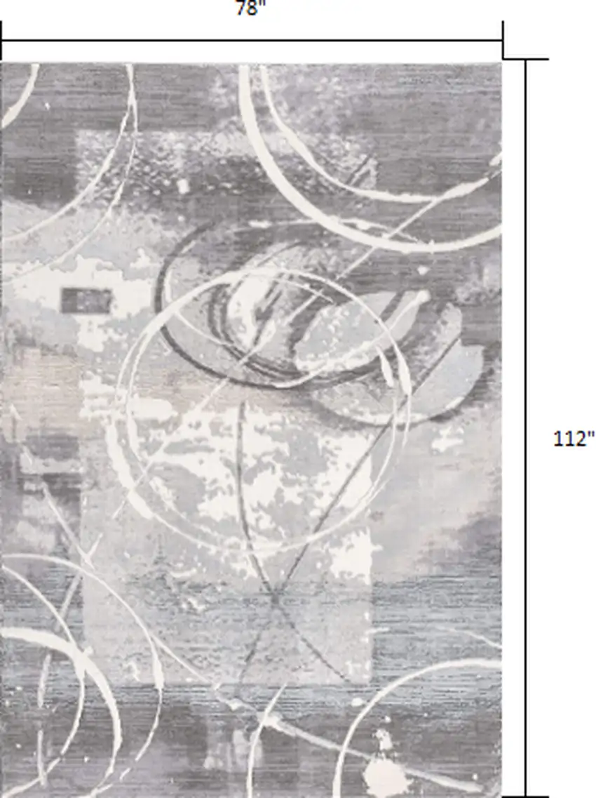 Gray Abstract Splatter Area Rug Photo 2