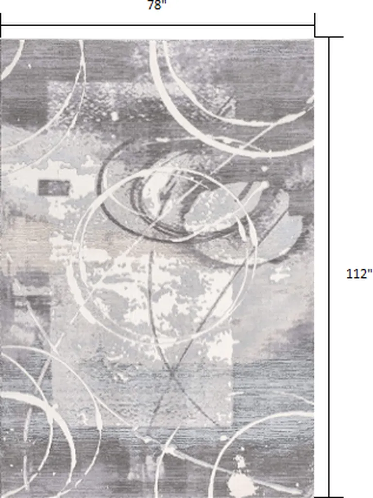 Gray Abstract Splatter Area Rug Photo 2
