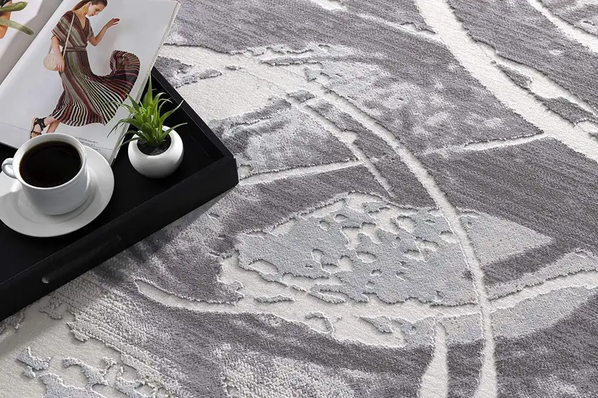 Gray Abstract Splatter Area Rug Photo 5