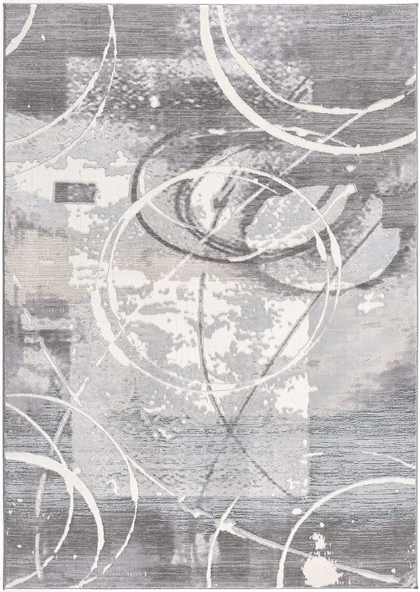 Gray Abstract Splatter Area Rug Photo 1