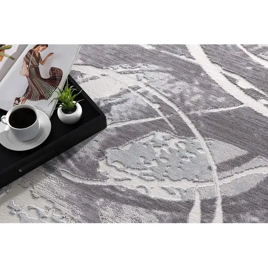 Gray Abstract Splatter Area Rug Photo 5