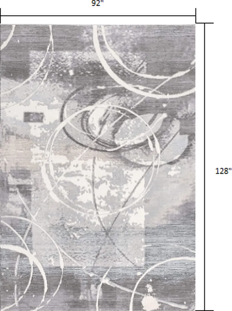 Gray Abstract Splatter Area Rug Photo 2