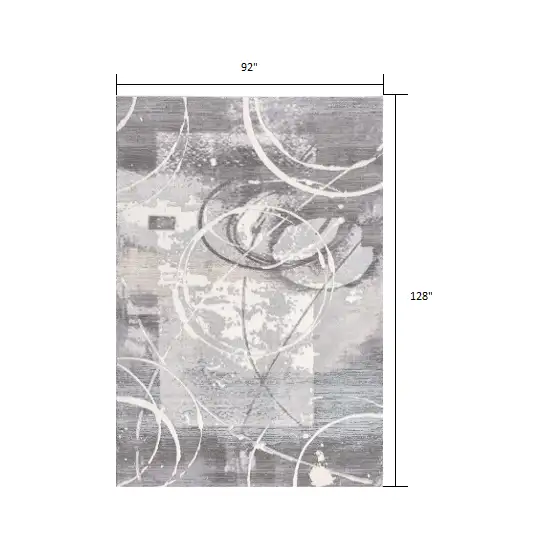 Gray Abstract Splatter Area Rug Photo 2