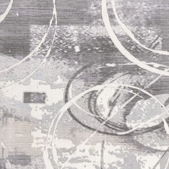 Gray Abstract Power Loom Area Rug Photo 4