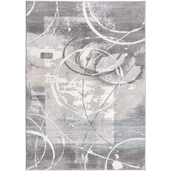 Gray Abstract Splatter Area Rug Photo 1
