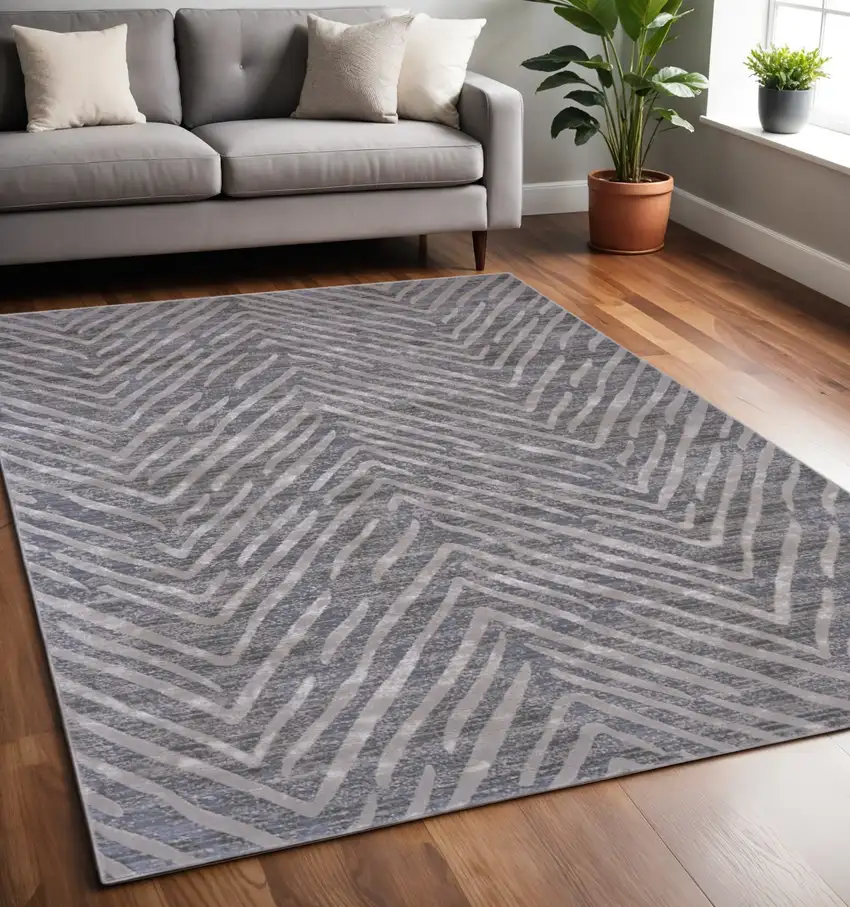 Gray Abstract Area Rug Photo 1