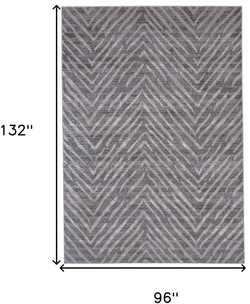 Gray Abstract Stain Resistant Area Rug Photo 6
