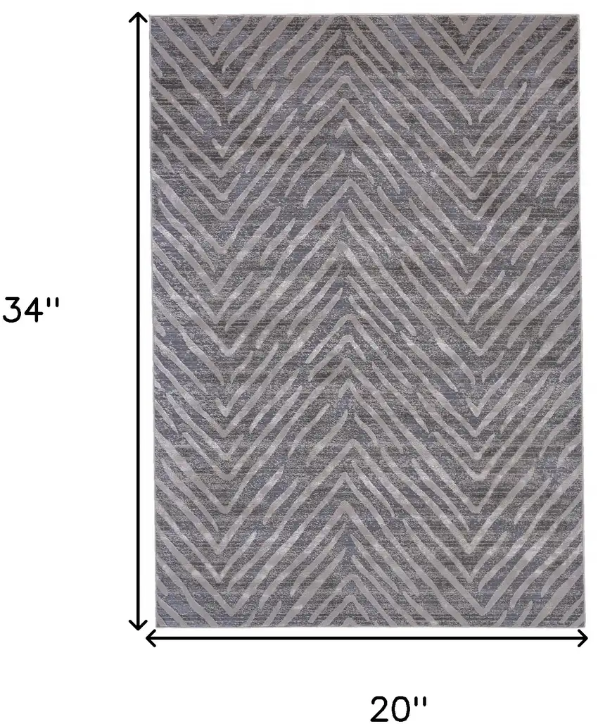 Gray Abstract Stain Resistant Area Rug Photo 6