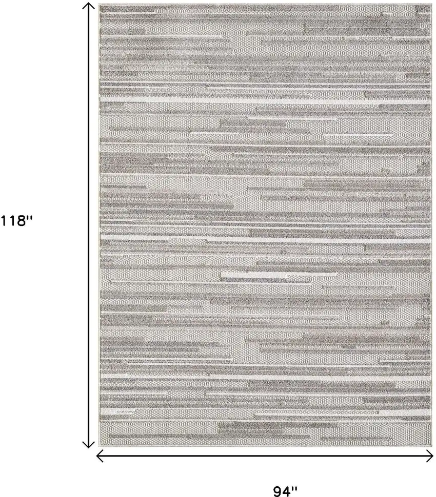 Gray Abstract Stain Resistant Indoor Outdoor Area Rug Photo 8