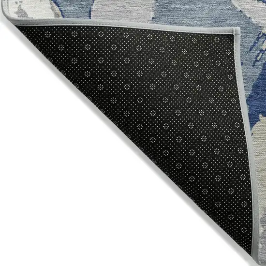Gray Abstract Washable Indoor Outdoor Area Rug Photo 3