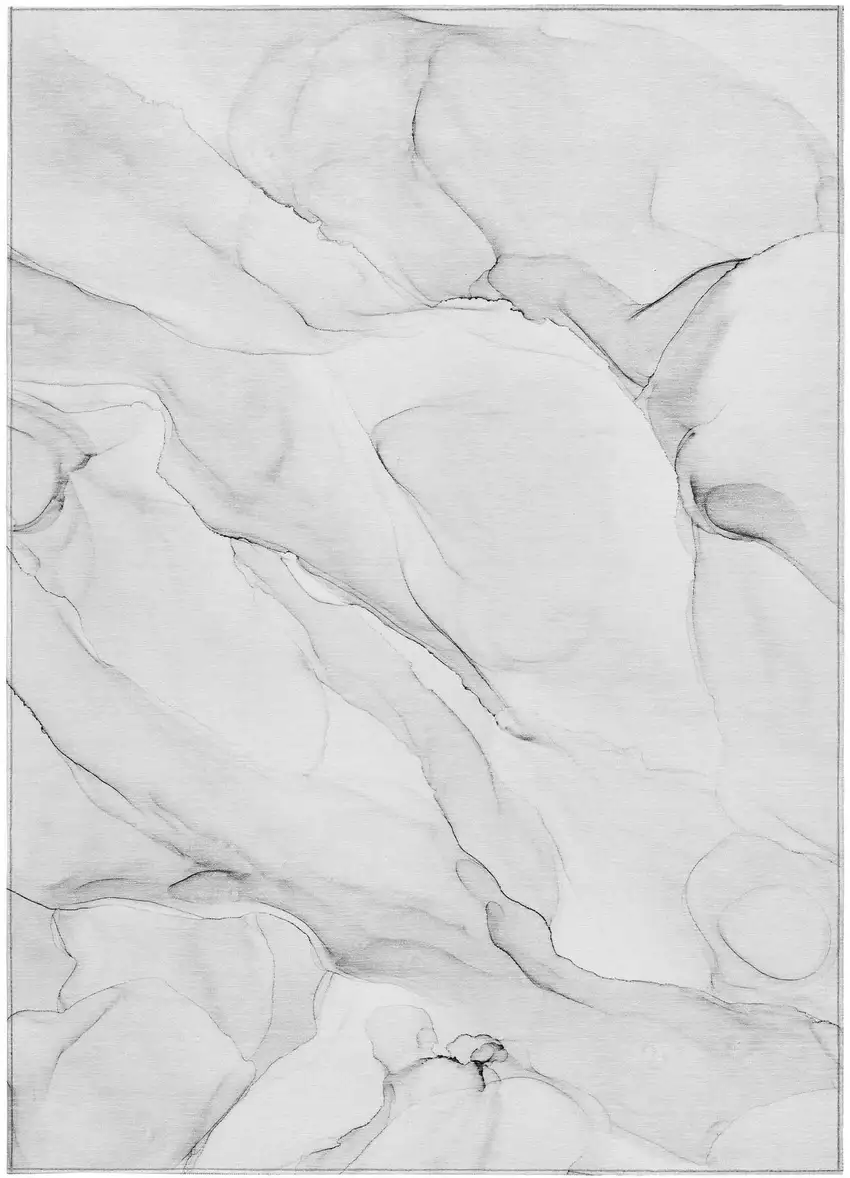 Gray Abstract Washable Indoor Outdoor Area Rug Photo 3