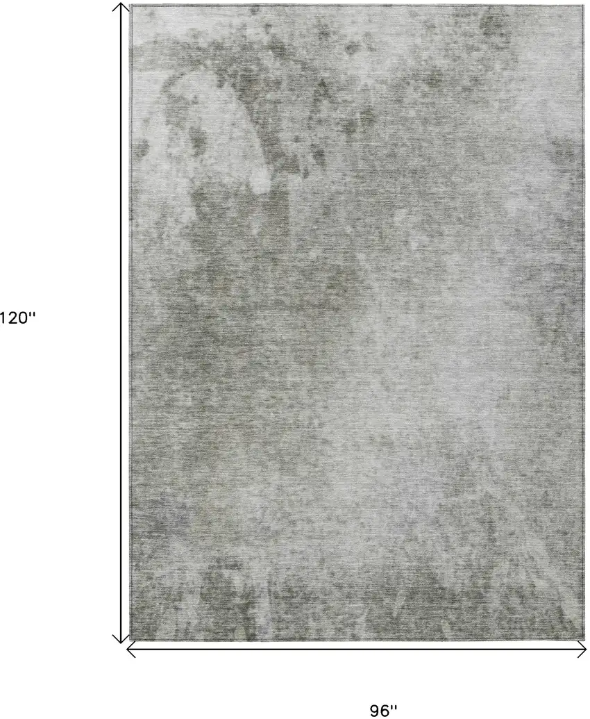 Gray Abstract Washable Non Skid Area Rug With UV Protection Photo 3