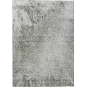 Photo of Gray Abstract Washable Non Skid Area Rug With UV Protection