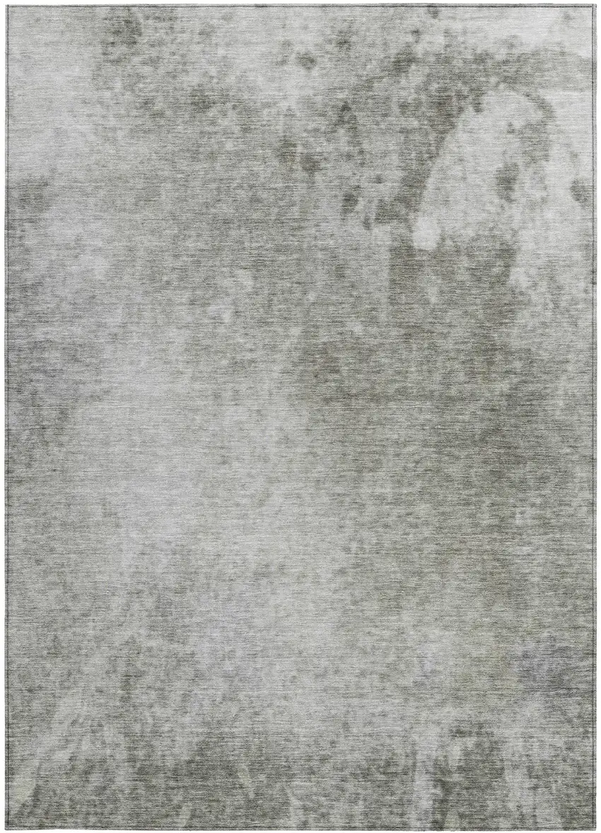 Gray Abstract Washable Non Skid Area Rug With UV Protection Photo 4
