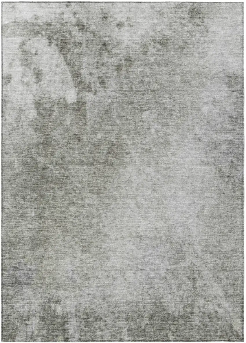 Gray Abstract Washable Non Skid Area Rug With UV Protection Photo 2