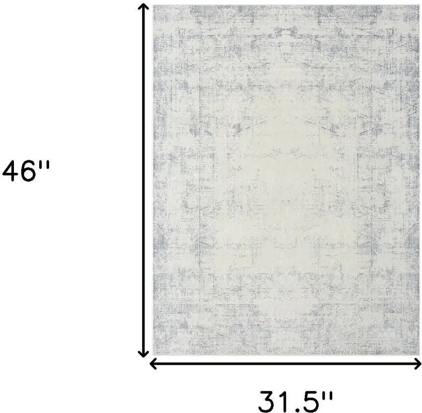 Gray Abstract Washable Non Skid Area Rug Photo 9