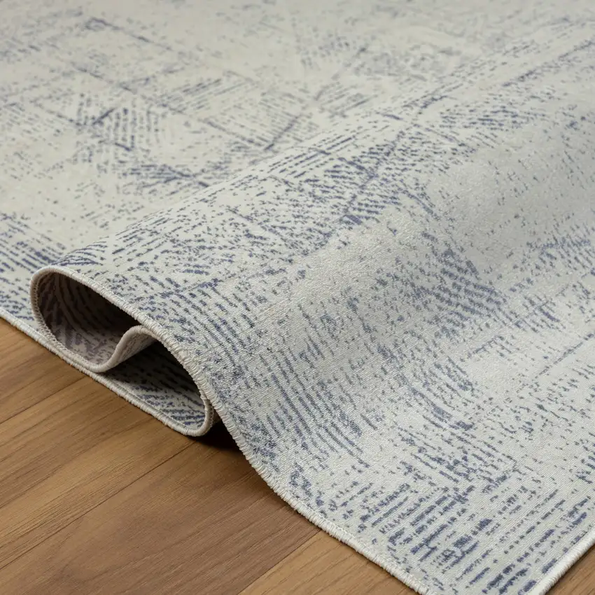 Gray Abstract Washable Non Skid Area Rug Photo 4