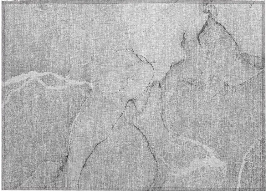 Gray Abstract Washable Non Skid Indoor Outdoor Area Rug Photo 2