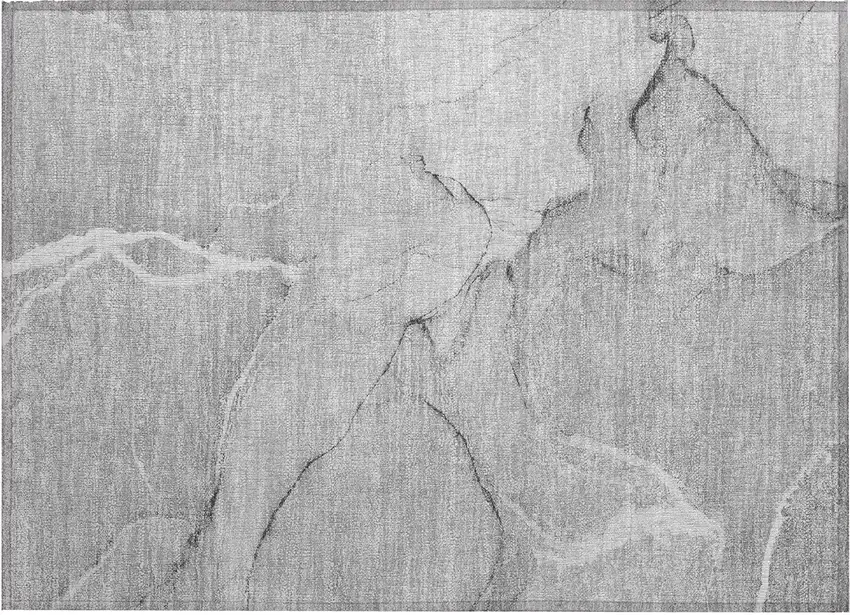 Gray Abstract Washable Non Skid Indoor Outdoor Area Rug Photo 2